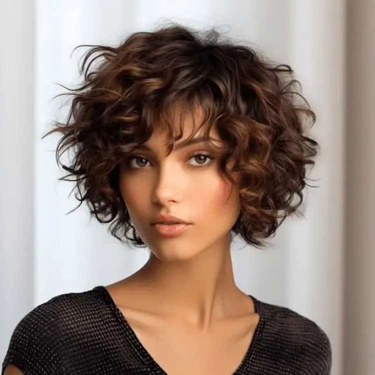 موهای کوتاه با فر درشت (Short Curly Crop)