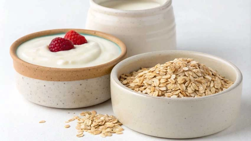 اسکراب ماست و جو دوسر برای لایه برداری پوست + روش استفاده