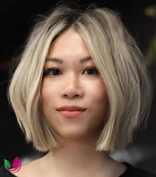باب آشفته کرم‌رنگ (Tousled Creamy Blunt Bob)