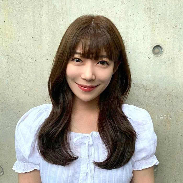 چتری برای صورت‌های قلبی (Korean Bangs For Heart Shaped Face)