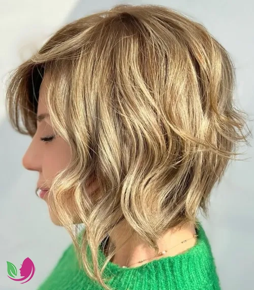 باب لایه‌لایه طلایی (Golden Blonde Graduated Bob)