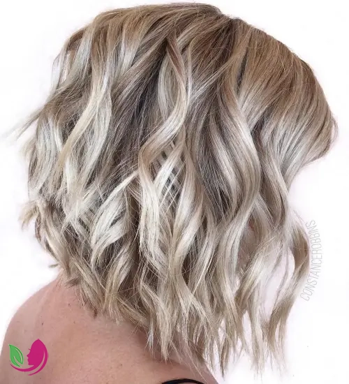 لوب بلند صاف با هایلایت سفید (Long Straight Lob with White Highlights)