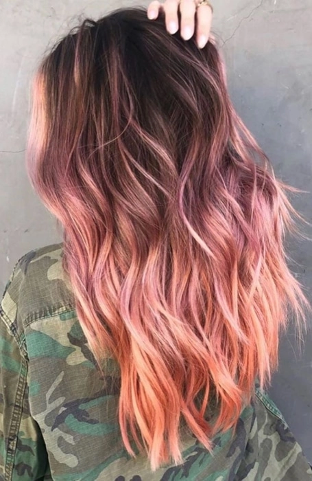 بالیاژ رزگلد - Balayage Rose Gold Hair