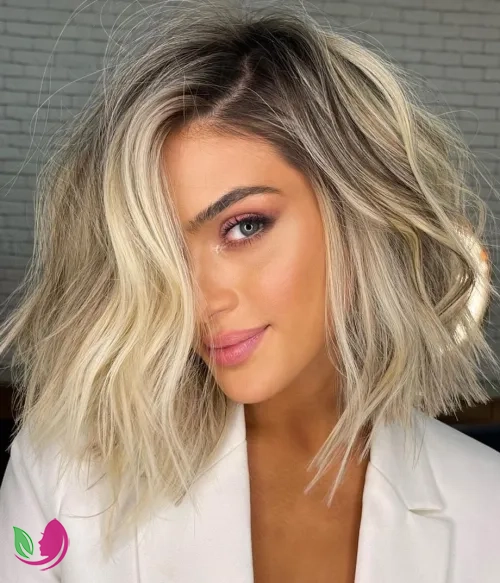 لوب بلند بلوند کثیف نامرتب (Dirty Blonde Messy Lob)