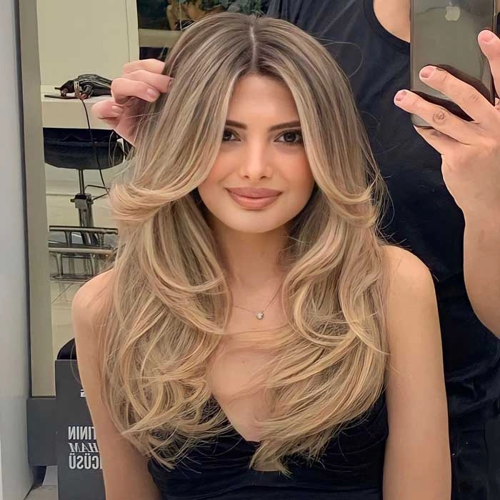چتری پرده‌ای بلند (Long Curtain Bangs)