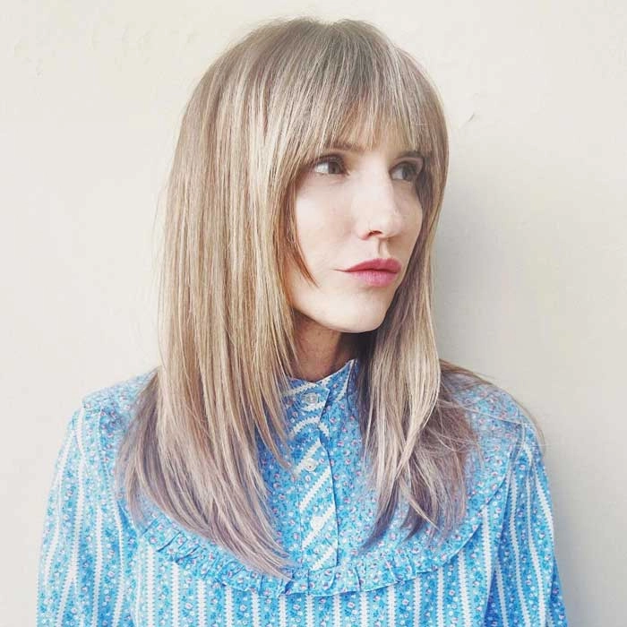 چتری بلند تکه‌تکه (Choppy Long Bangs)