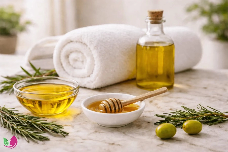 ماسک خانگی روغن زیتون و عسل